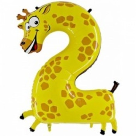 Фольгированная цифра 2 - Жираф
