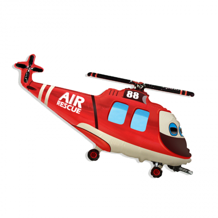 Фольгированный шарик пожарный вертолет на 23 февраля