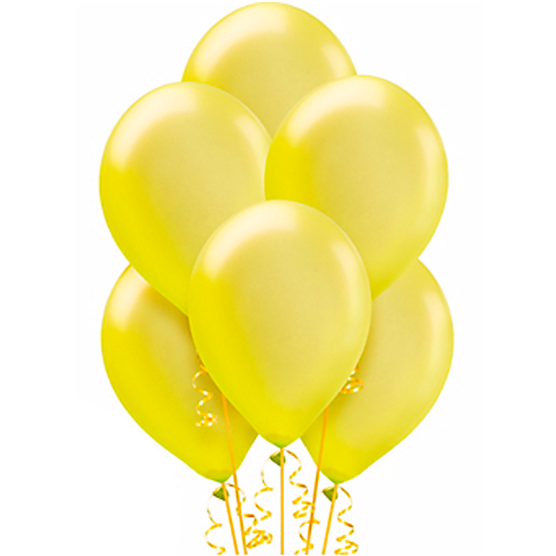 Воздушный шарик Желтый, металлик.
