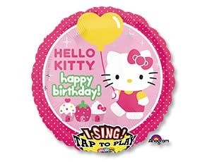 Музыкальный фольгированный  шарик Hello Kitty