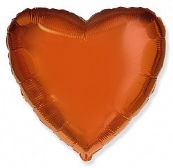Фольгированный Сердце, Оранжевый.
