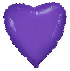 Фольгированный Сердце, Фиолетовый.