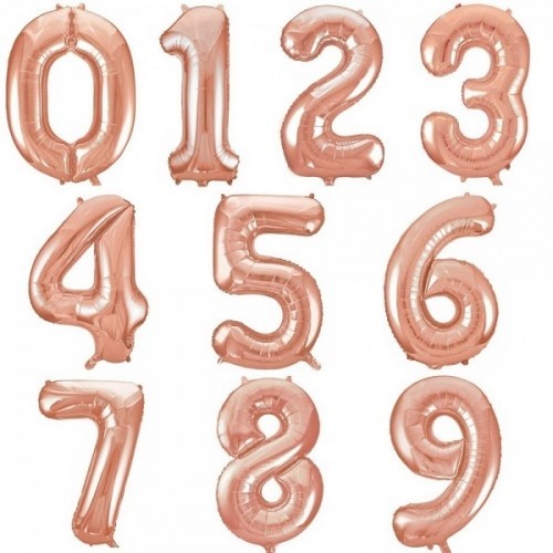 Фольгированные шары цифры Розовое Золото