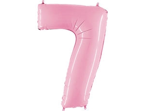 Цифра 7 розовая пастель