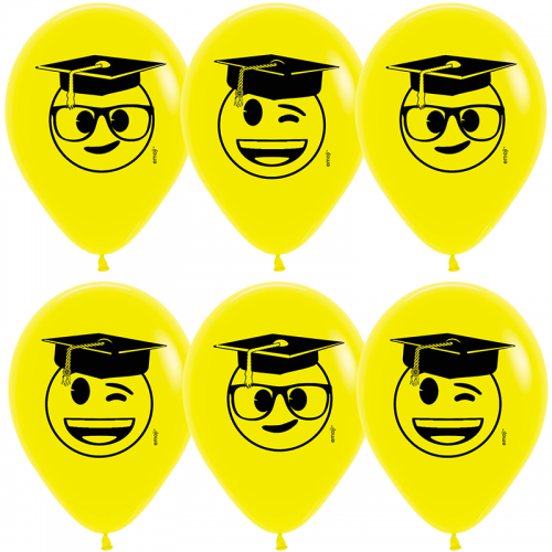 Гелиевые шары Выпускник, Emoji, Желтый 