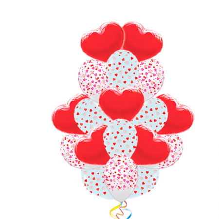 Букет для любимой «Теплота чувств» из 70 воздушных шаров