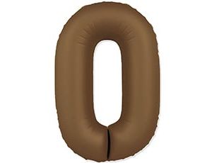 Фольгированная цифра 0 Slim Choco Brown Фольгированная цифра 0 Slim Choco Brown