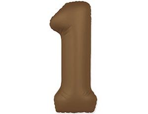 Фольгированная цифра 1 Slim Choco Brown Фольгированная цифра 1 Slim Choco Brown