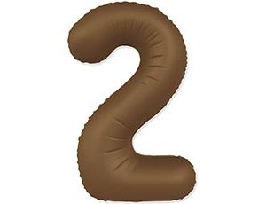 Фольгированная цифра 2 Slim Choco Brown Фольгированная цифра 2 Slim Choco Brown