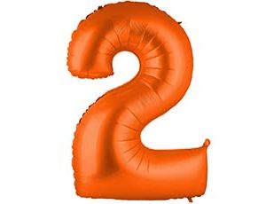 Фольгированная цифра 2 Пастель Orange Фольгированная цифра 2 Пастель Orange