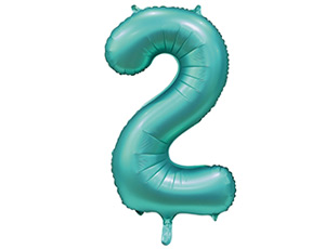 Фольгированная цифра 2 Сатин Teal Фольгированная цифра 2 Сатин Teal