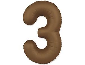 Фольгированная цифра 3 Slim Choco Brown Фольгированная цифра 3 Slim Choco Brown