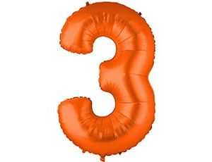 Фольгированная цифра 3 Пастель Orange Фольгированная цифра 3 Пастель Orange