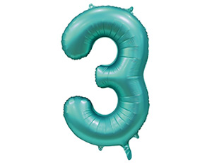 Фольгированная цифра 3 Сатин Teal Фольгированная цифра 3 Сатин Teal