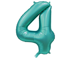 Фольгированная цифра 4 Сатин Teal Фольгированная цифра 4 Сатин Teal