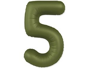 Фольгированная цифра 5 Slim Olive Green Фольгированная цифра 5 Slim Olive Green