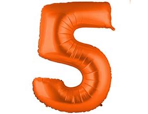 Фольгированная цифра 5 Пастель Orange Фольгированная цифра 5 Пастель Orange