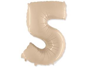 Фольгированная цифра 5 Сатин Cream Фольгированная цифра 5 Сатин Cream
