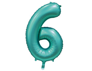 Фольгированная цифра 6 Сатин Teal Фольгированная цифра 6 Сатин Teal