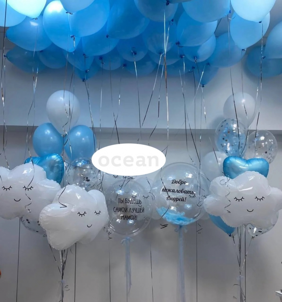 Готовое решение из воздушных шаров Голубая сказка