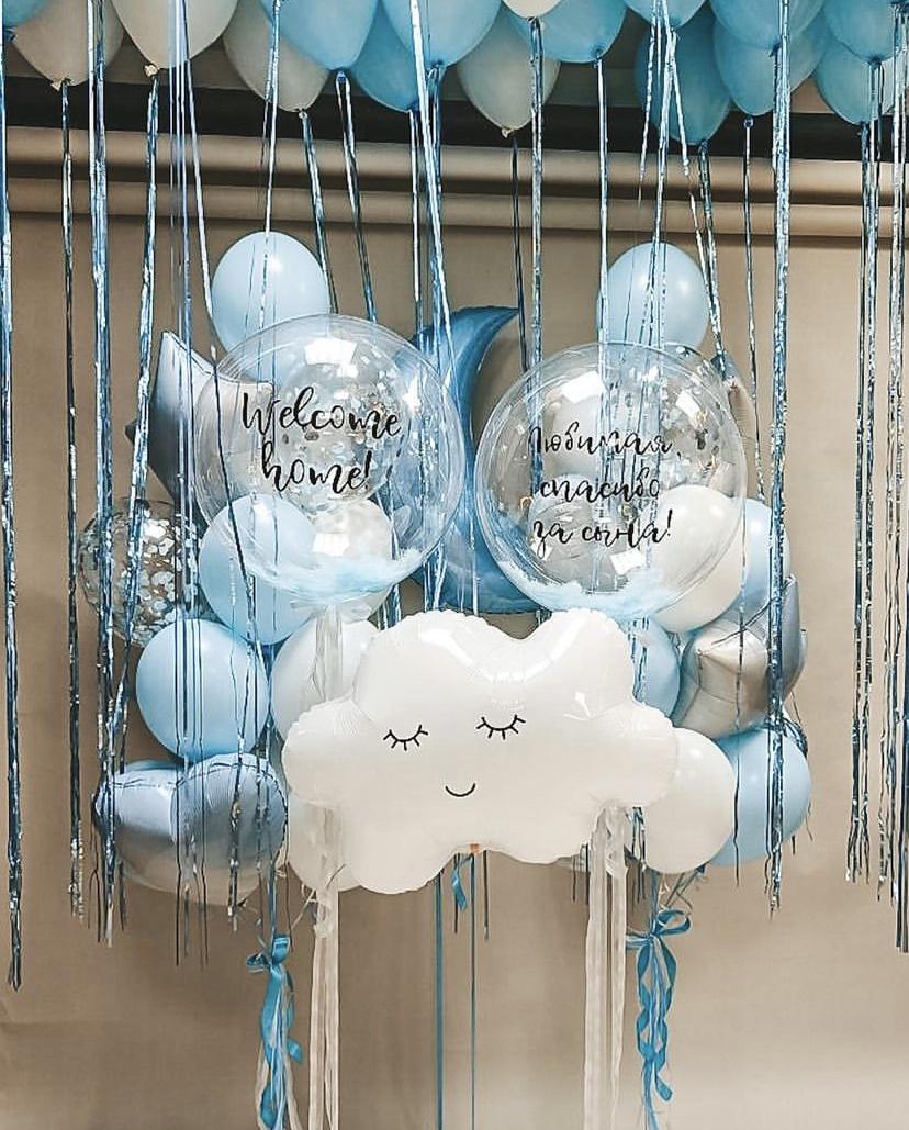 Готовое решение из воздушных шаров Морозный узор